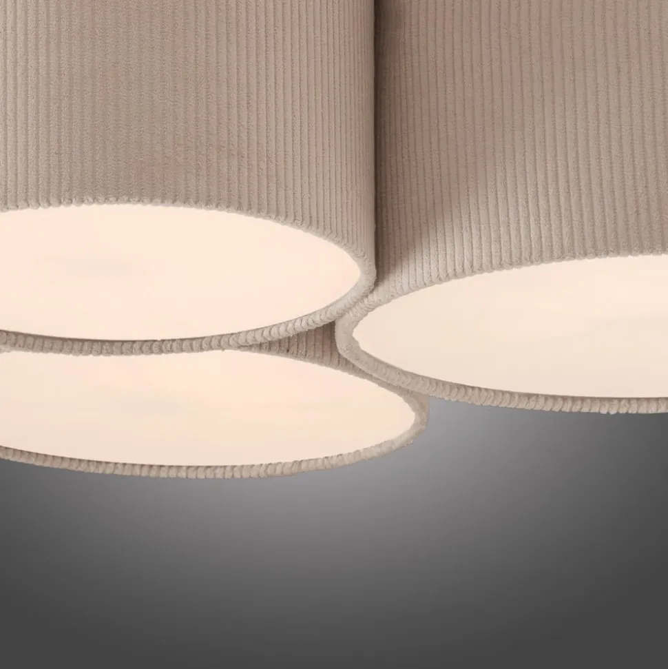 JUST LIGHT. Grøn Duro loftlampe, tekstil, 3 lyskilder