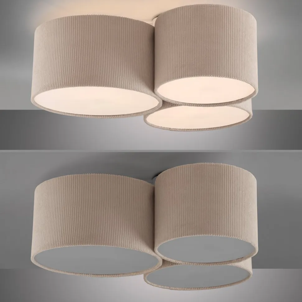 JUST LIGHT. Grøn Duro loftlampe, tekstil, 3 lyskilder
