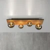 JUST LIGHT. Grøn Stika loftlampe, lang, 4 lyskilder, træ