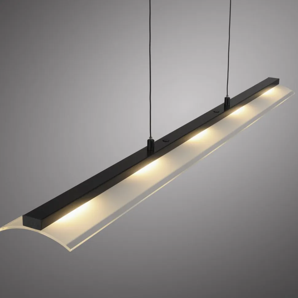 JUST LIGHT. Hængelampe Nele, sort, jern, glas