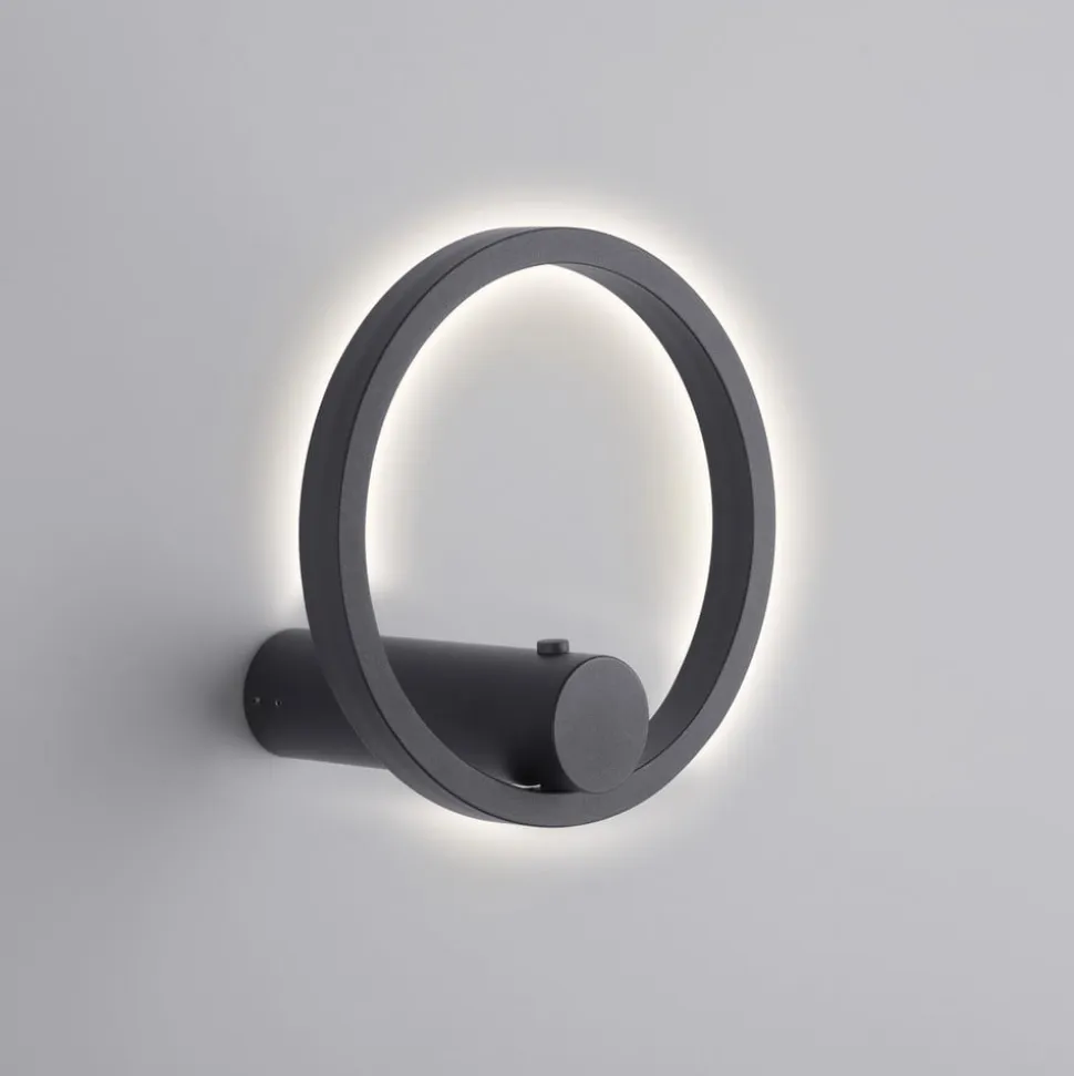 JUST LIGHT. LED-batteridrevet væglampe Archie, sort, 3.000 K