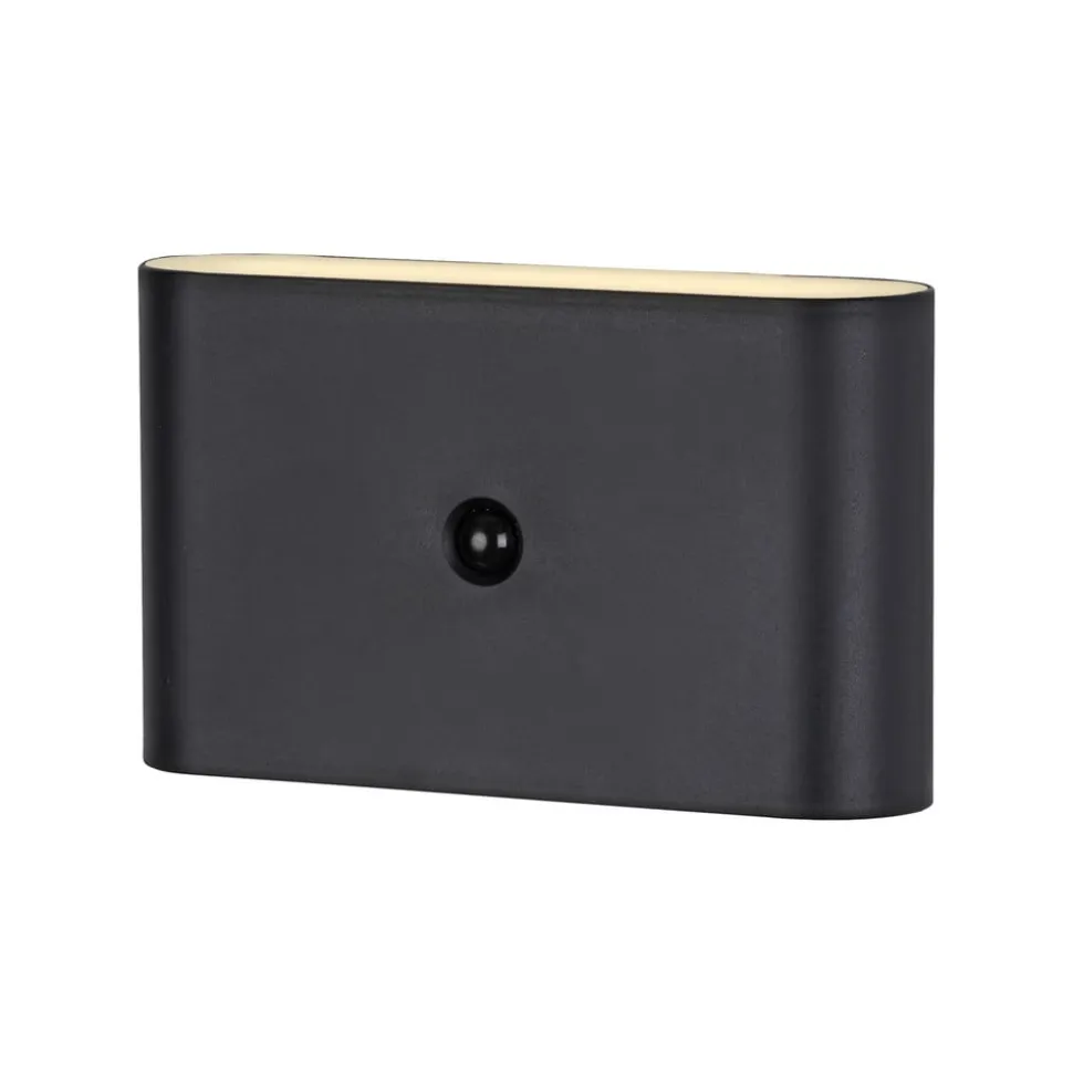 JUST LIGHT. LED-batteridrevet væglampe Ziddy sort Sensor 3.000K