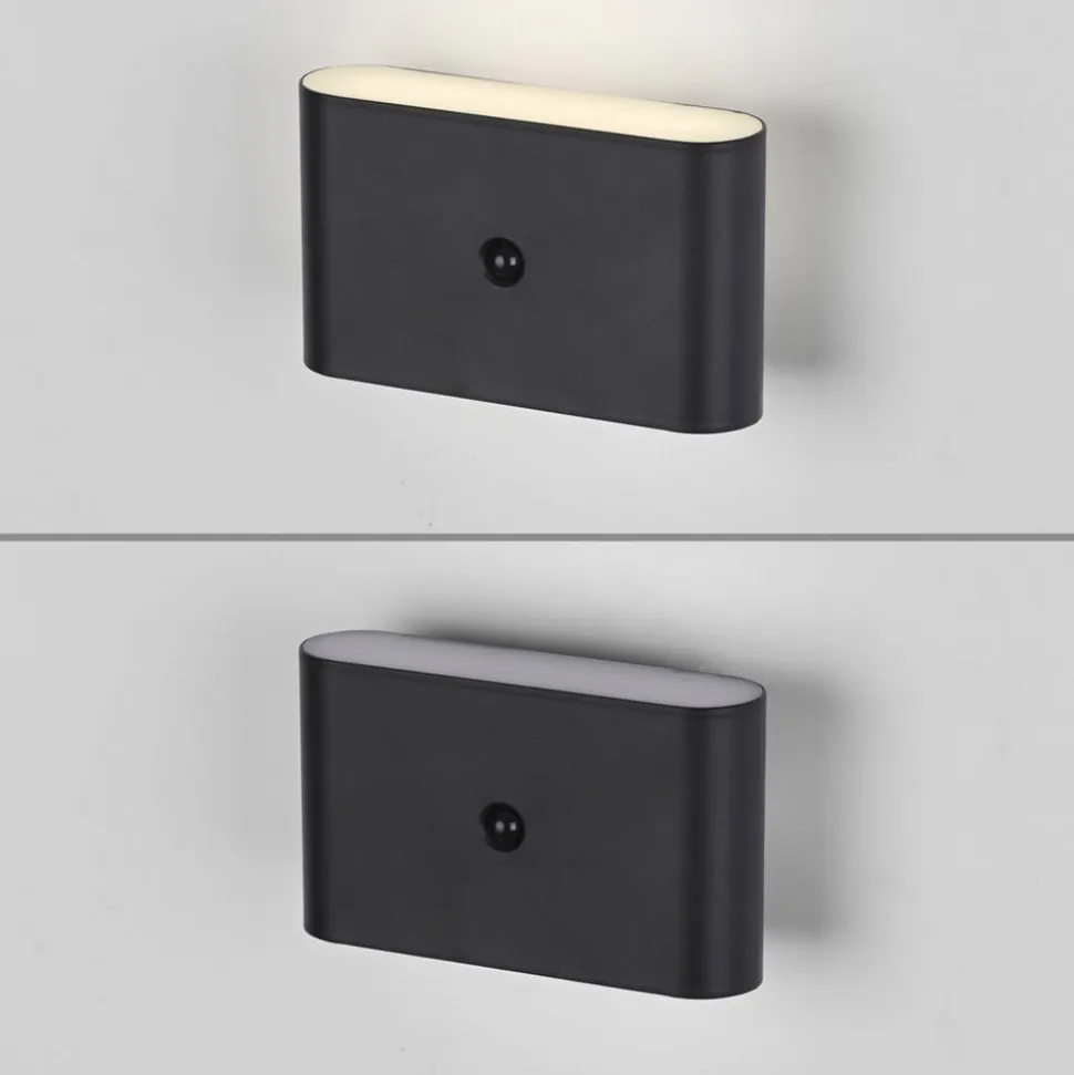 JUST LIGHT. LED-batteridrevet væglampe Ziddy sort Sensor 3.000K