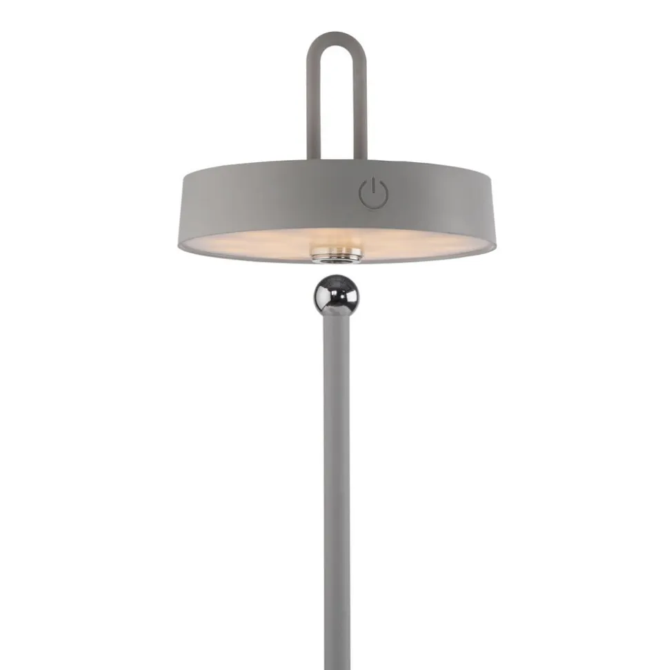 JUST LIGHT. LED-bordlampe Amag grå-beige jern IP44