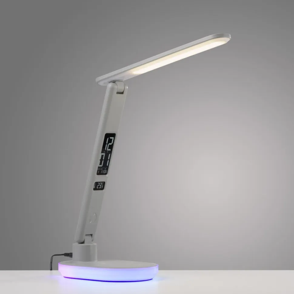 JUST LIGHT. LED-bordlampe Tina, ABS, CCT, RGB, hvid