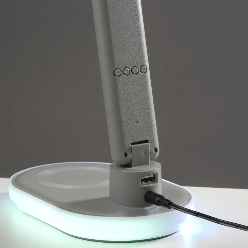 JUST LIGHT. LED-bordlampe Tina, ABS, CCT, RGB, hvid