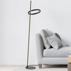 JUST LIGHT. LED-gulvlampe Ritus sort jern Dæmper 3.000 K