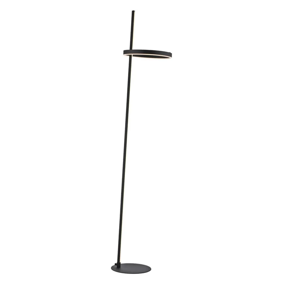 JUST LIGHT. LED-gulvlampe Ritus sort jern Dæmper 3.000 K