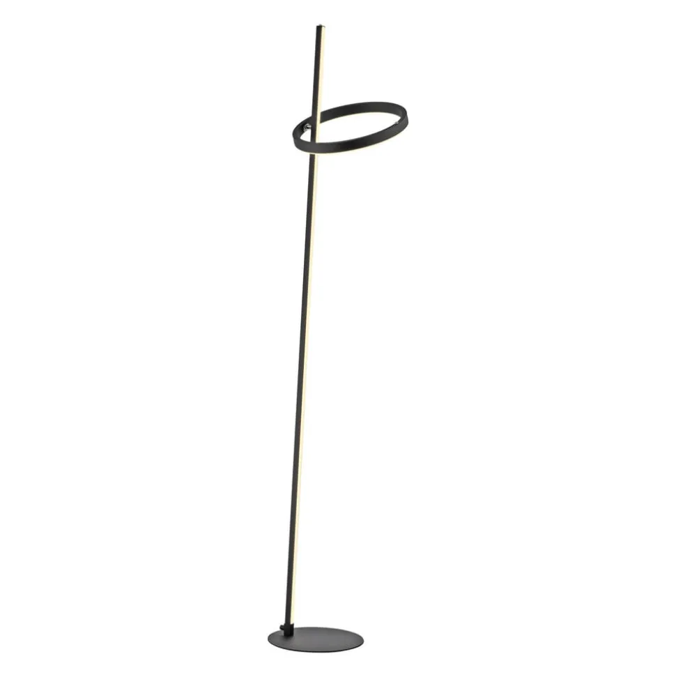 JUST LIGHT. LED-gulvlampe Ritus sort jern Dæmper 3.000 K