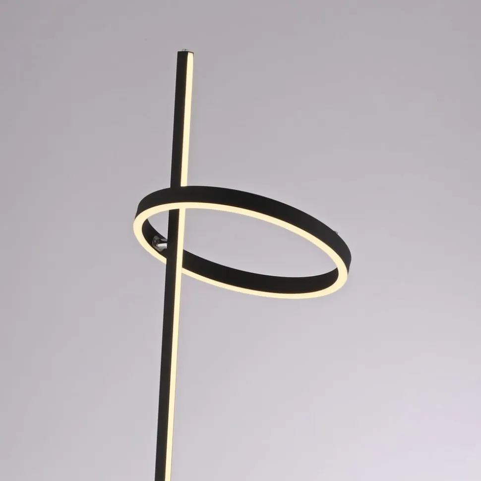JUST LIGHT. LED-gulvlampe Ritus sort jern Dæmper 3.000 K