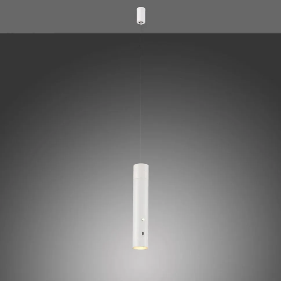 JUST LIGHT. LED-hængelampe med batteri, hvid, jern