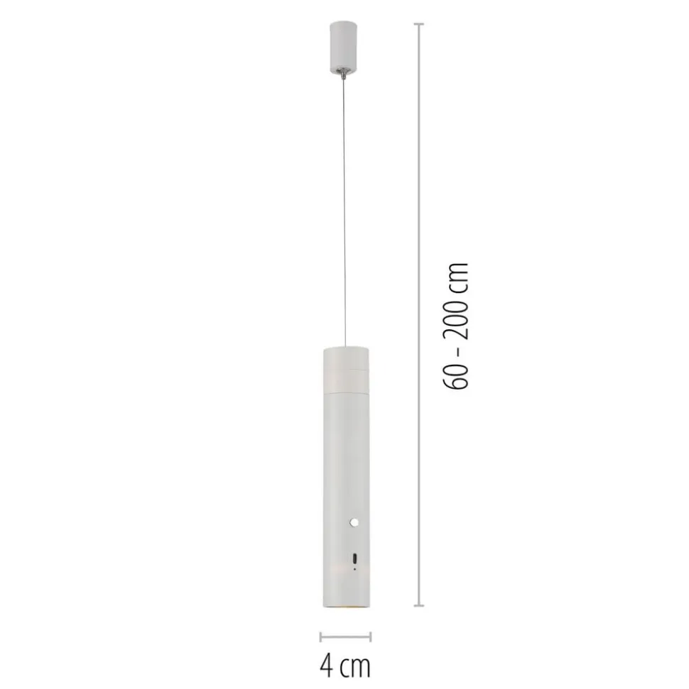 JUST LIGHT. LED-hængelampe med batteri, hvid, jern