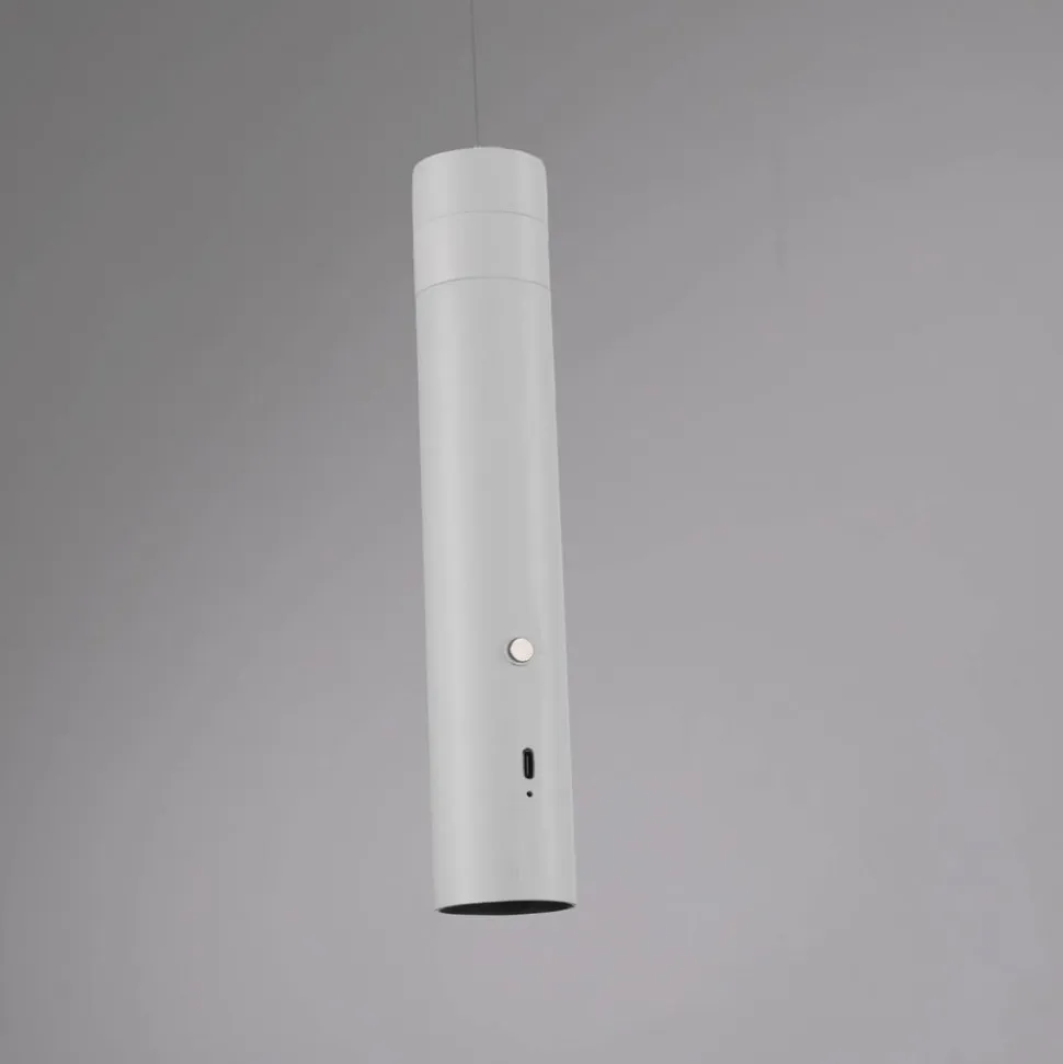JUST LIGHT. LED-hængelampe med batteri, hvid, jern