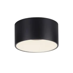JUST LIGHT. LED-loftslampe Tanika sort, Ø16 cm, dæmpbar