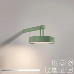 JUST LIGHT. LED-væglampe Arma, grøn, plast IP44