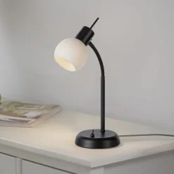 JUST LIGHT. Loki bordlampe, sort, jern, glas