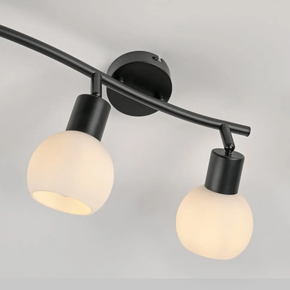 JUST LIGHT. Loki loftlampe, 3 lyskilder, lang, sort, jern