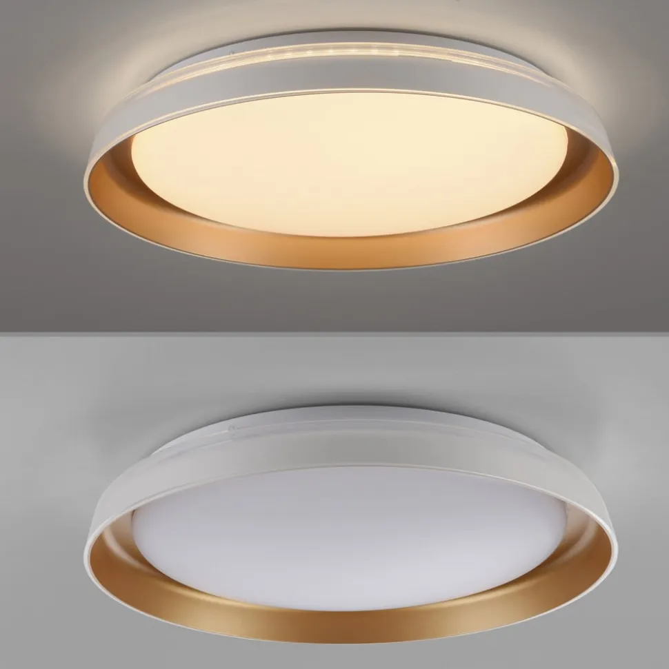 JUST LIGHT. Sati loftlampe, plast, hvid/messing