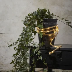 Jutta lyskæde med jutereb, batteridrift, 40 LED’er