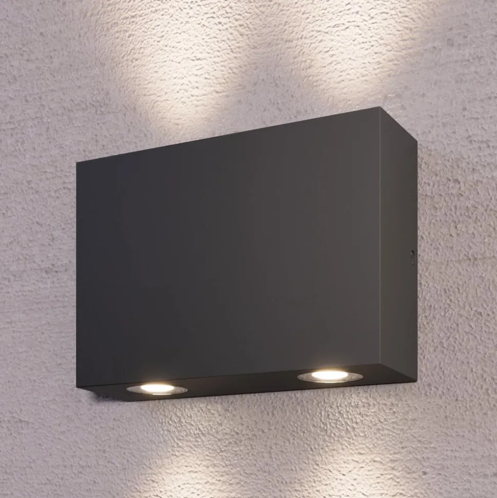 Kantet udendørs væglampe Henor med 4 LED