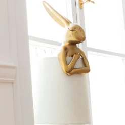 KARE Animal Rabbit bordlampe, guld/hvid, 68 cm, E14