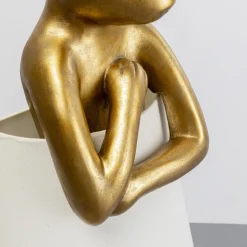 KARE Animal Rabbit gulvlampe, guld, hvidt hørstof, 150 cm
