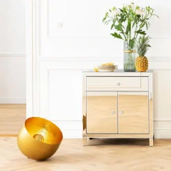 KARE Apollon bordlampe, mat guld, Ø 35 cm