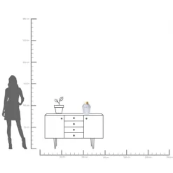 KARE Barfly-vase, grå, glas, højde 30 cm, mundblæst