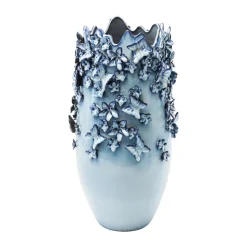 KARE Butterflies-vase, lyseblå, højde 50 cm, stentøj