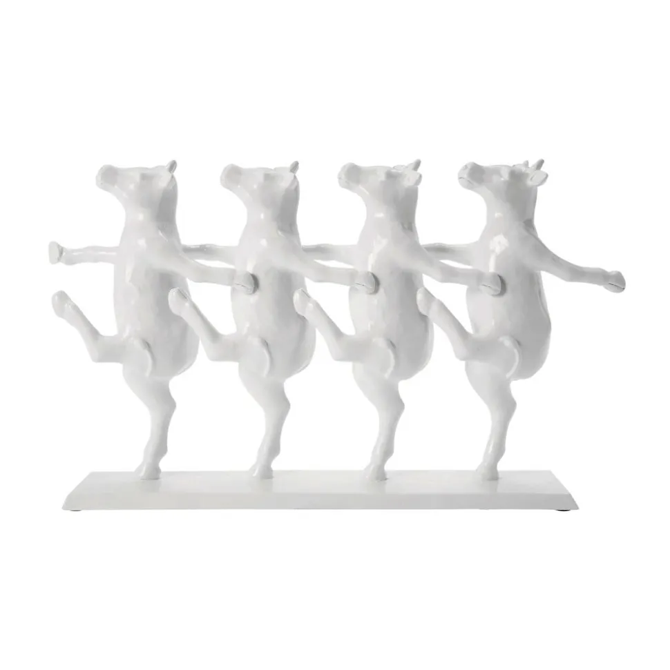 KARE Dancing Cows dekorativ figur, hvid, polyresin, højde 23 cm