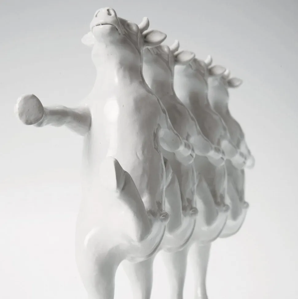 KARE Dancing Cows dekorativ figur, hvid, polyresin, højde 23 cm