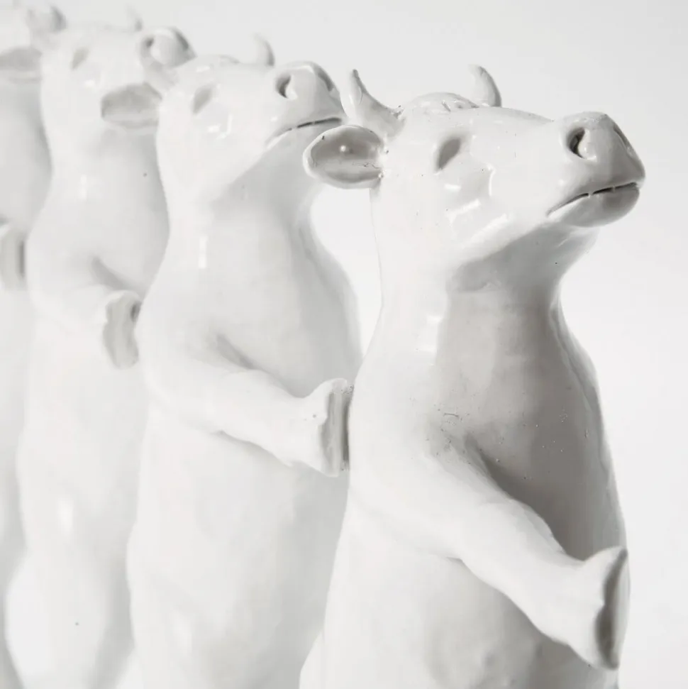 KARE Dancing Cows dekorativ figur, hvid, polyresin, højde 23 cm