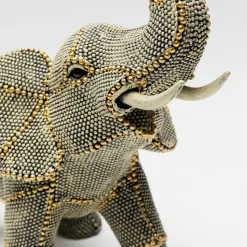 KARE dekorationsfigur Walking Elephant Pearls, højde 24 cm, grå
