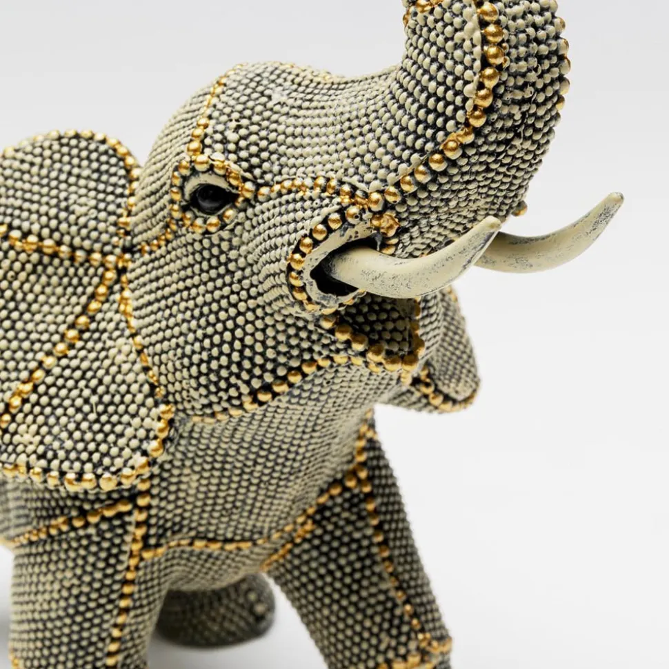 KARE dekorationsfigur Walking Elephant Pearls, højde 24 cm, grå