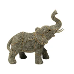 KARE dekorationsfigur Walking Elephant Pearls, højde 24 cm, grå
