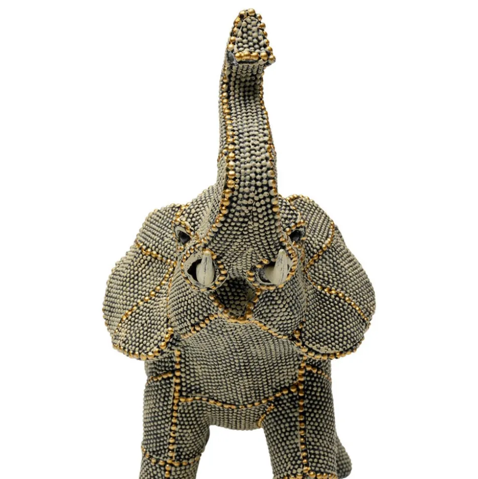 KARE dekorationsfigur Walking Elephant Pearls, højde 24 cm, grå