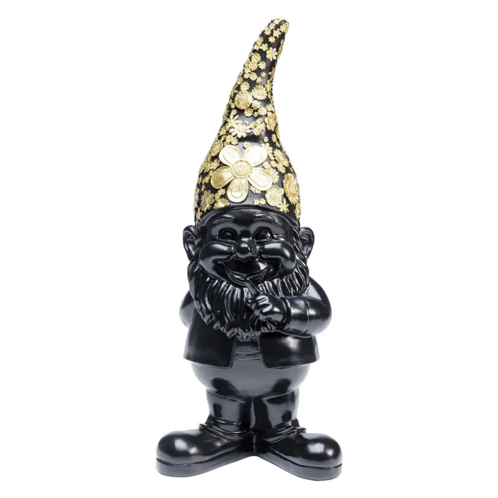 KARE dekorativ figur dværg stående, sort/guld, polyresin