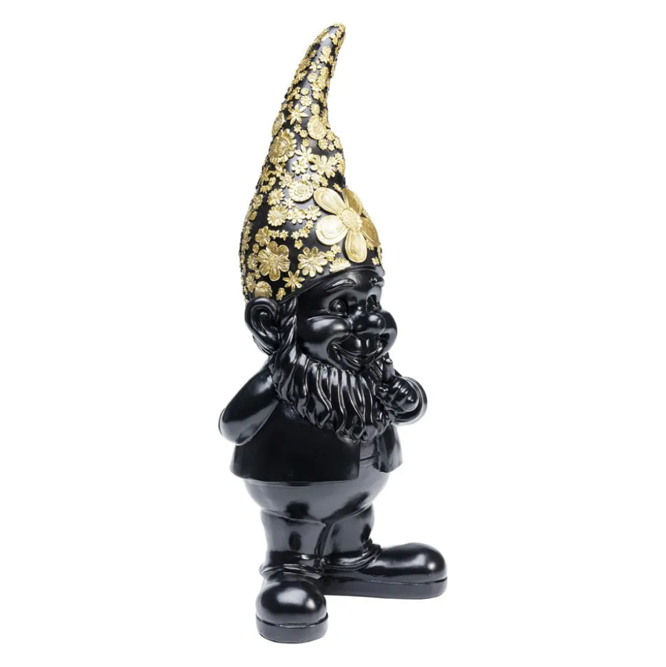 KARE dekorativ figur dværg stående, sort/guld, polyresin
