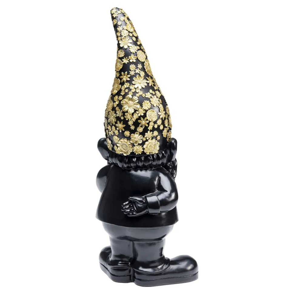 KARE dekorativ figur dværg stående, sort/guld, polyresin