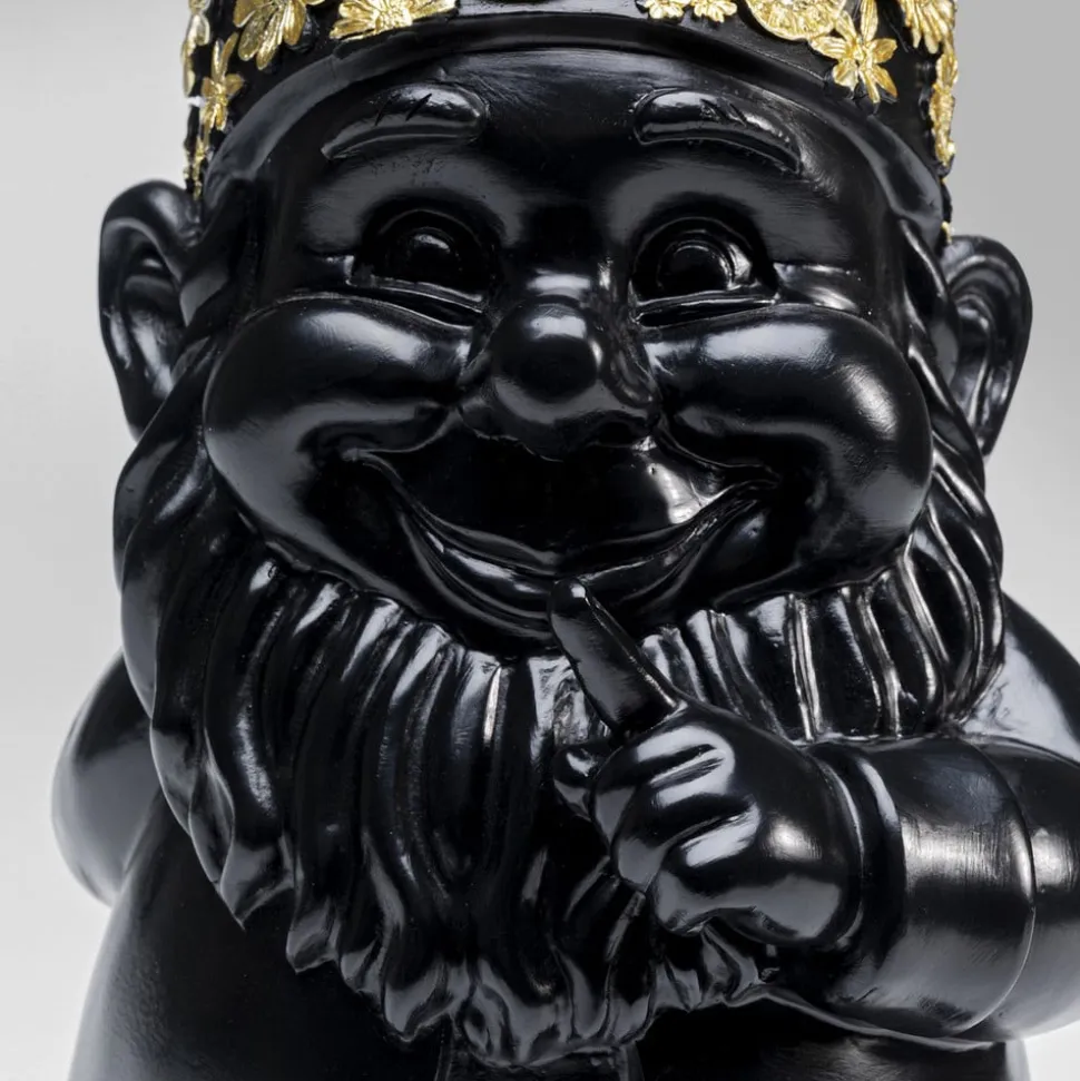 KARE dekorativ figur dværg stående, sort/guld, polyresin