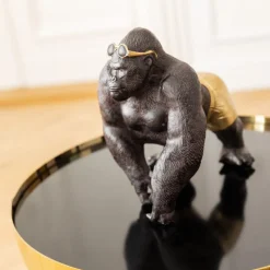 KARE dekorativ figur Monkey Beach, højde 20 cm, sort polyresin