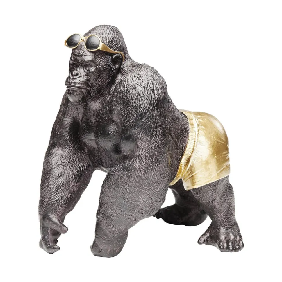 KARE dekorativ figur Monkey Beach, højde 20 cm, sort polyresin