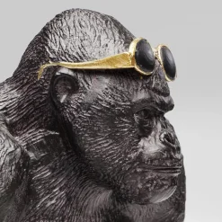 KARE dekorativ figur Monkey Beach, højde 20 cm, sort polyresin
