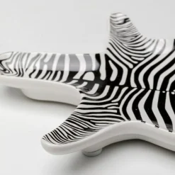 KARE dekorativ skål zebra, porcelæn, sort/hvid, håndmalet
