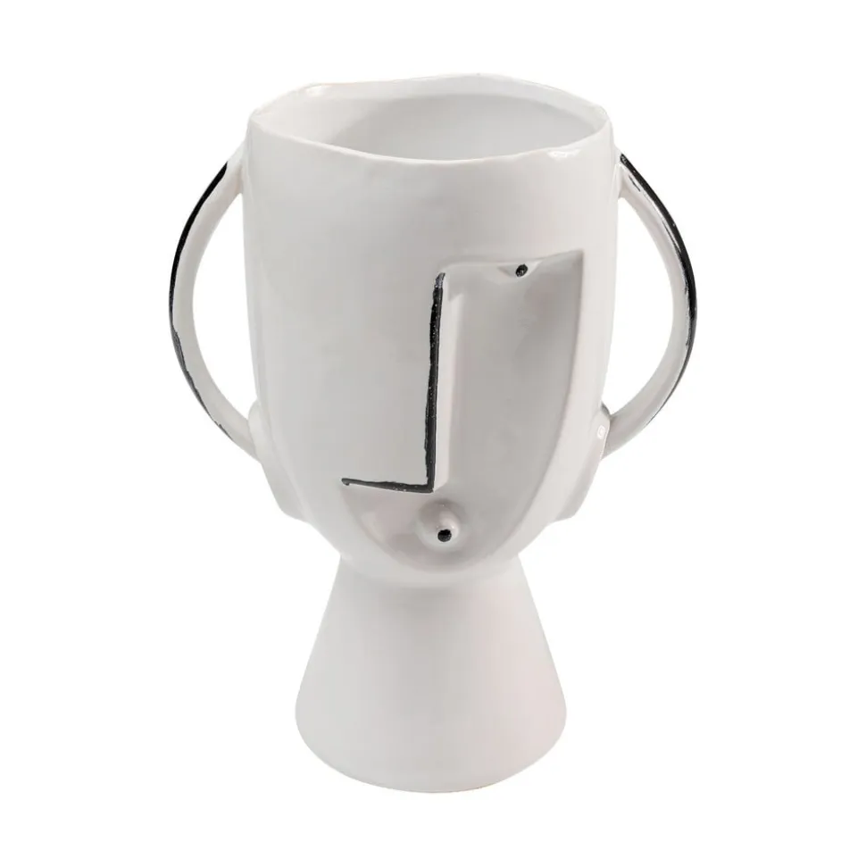 KARE Face Pot-vase, højde 30 cm, glaseret stentøj, bemalet