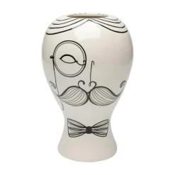 KARE Favola Men-vase, højde 30 cm, keramik, sort/hvid
