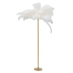 KARE Feather Palm gulvlampe med fjer, hvid