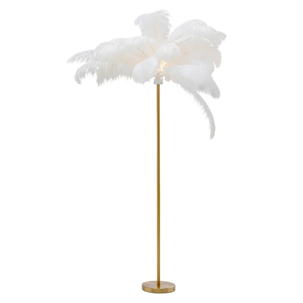 KARE Feather Palm gulvlampe med fjer, hvid