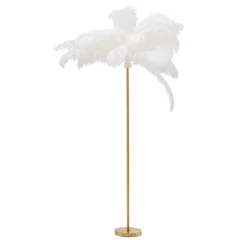 KARE Feather Palm gulvlampe med fjer, hvid