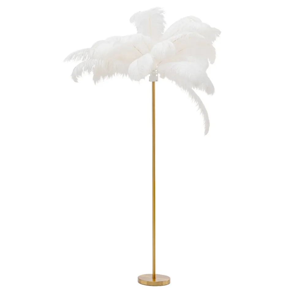 KARE Feather Palm gulvlampe med fjer, hvid